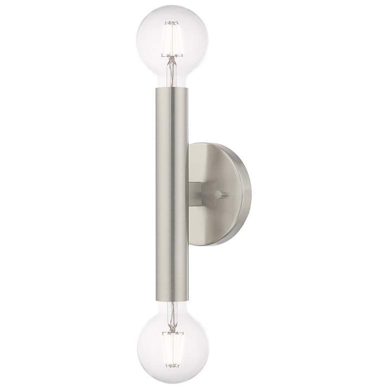 Image 4 Copenhagen 16.75 inch High 2 Light Brushed Nickel Modern Wall Sconce more views