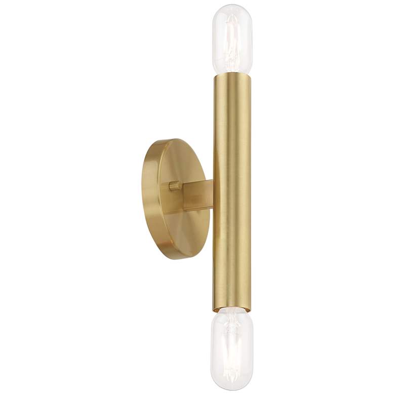 Image 2 Copenhagen 16 3/4 inch High 2 Light Satin Brass Modern Wall Sconce