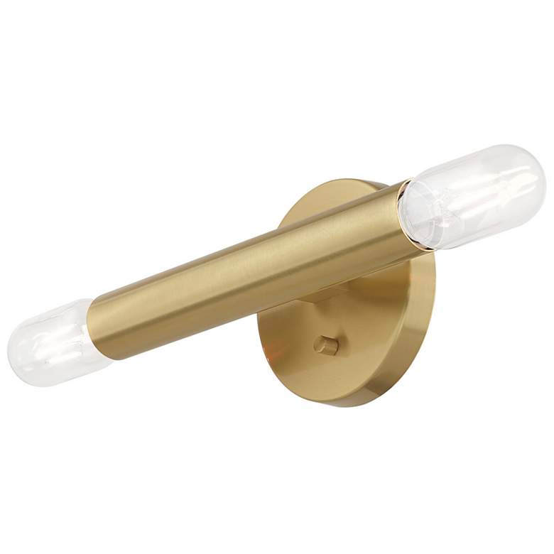 Image 4 Copenhagen 16 3/4" High 2 Light Satin Brass Modern Wall Sconce more views