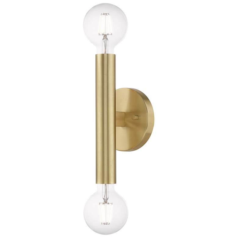 Image 5 Copenhagen 16 3/4" High 2 Light Satin Brass Modern Wall Sconce more views