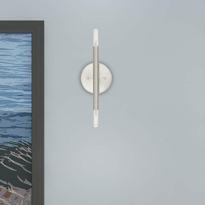 Image 1 Copenhagen 2 Light Brushed Nickel ADA Wall Sconce