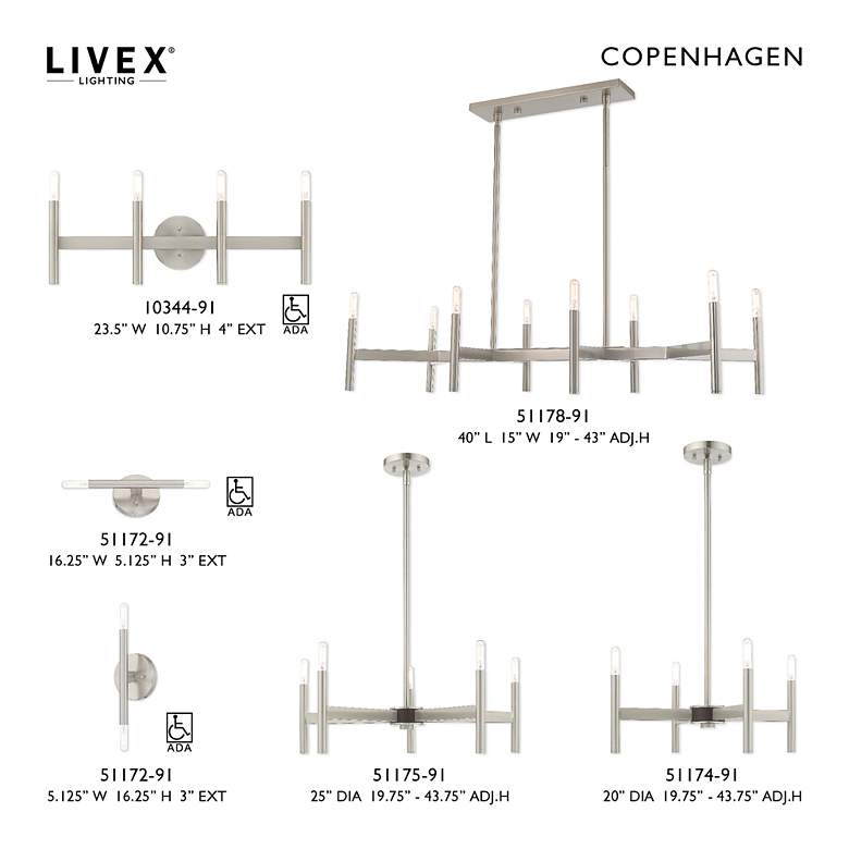 Image 3 Copenhagen 2 Light Brushed Nickel ADA Wall Sconce more views