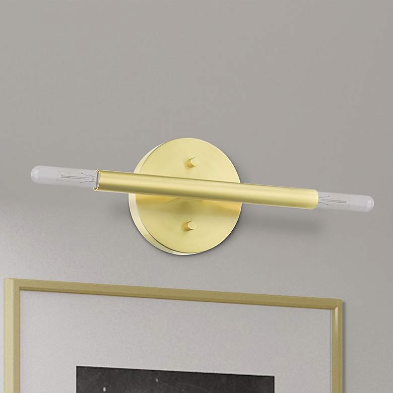 Image 1 Copenhagen 2 Light Satin Brass ADA Sconce