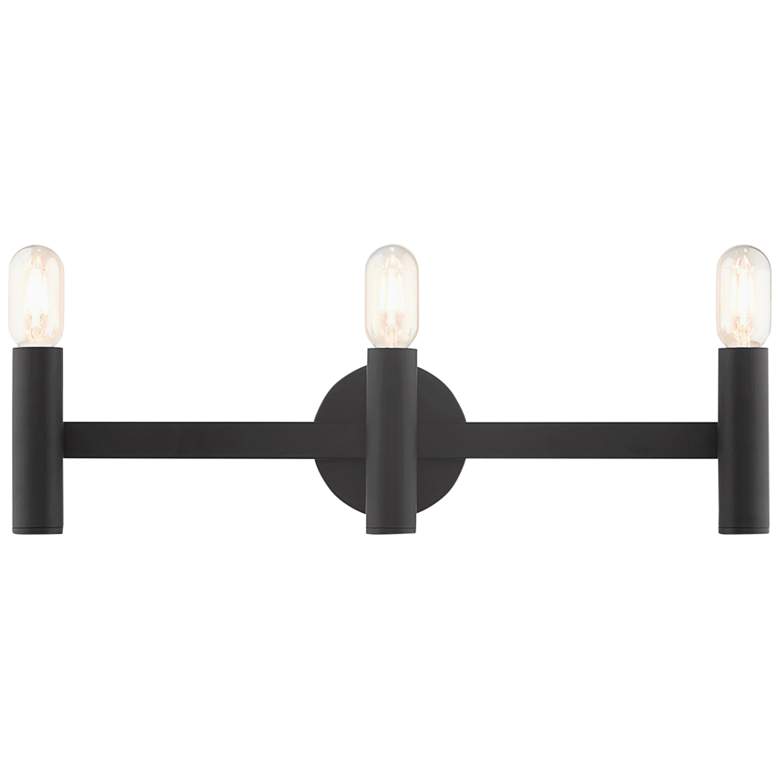 Image 2 Copenhagen 23 1/2 inch Wide Black 3-Light Bath Light