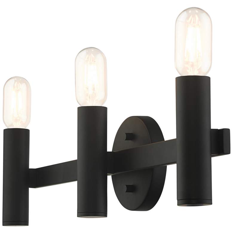 Image 5 Copenhagen 23 1/2" Wide Black 3-Light Bath Light more views
