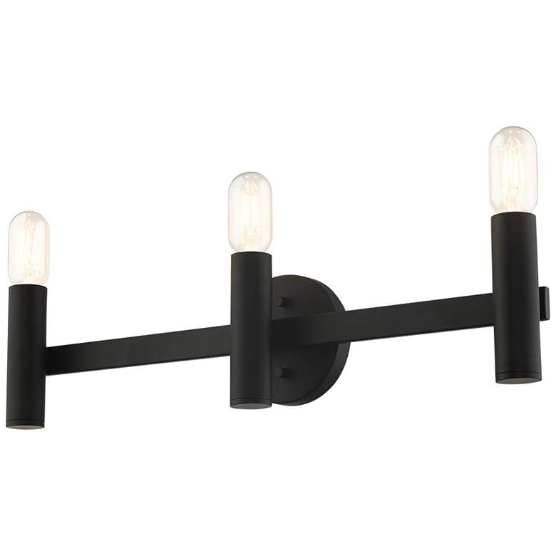 Image 6 Copenhagen 23 1/2 inch Wide Black 3-Light Bath Light more views