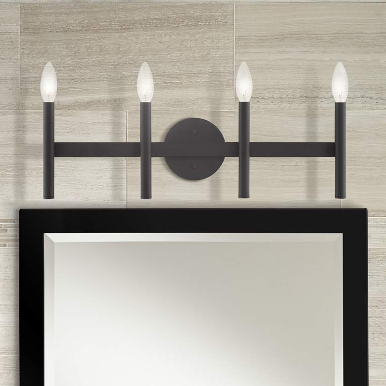 Image 1 Copenhagen 23 1/2" Wide Black 4-Light Bath Light