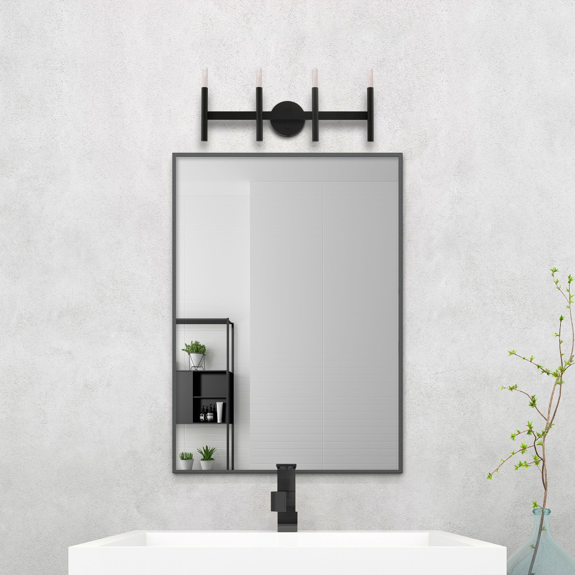 Copenhagen 23 1/2" Wide Black 4-Light Bath Light