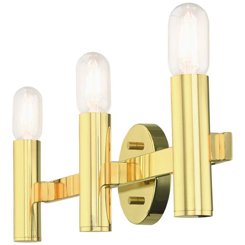 Image 5 Copenhagen 23 1/2 inch Wide Polished Brass 3-Light Bath Light more views