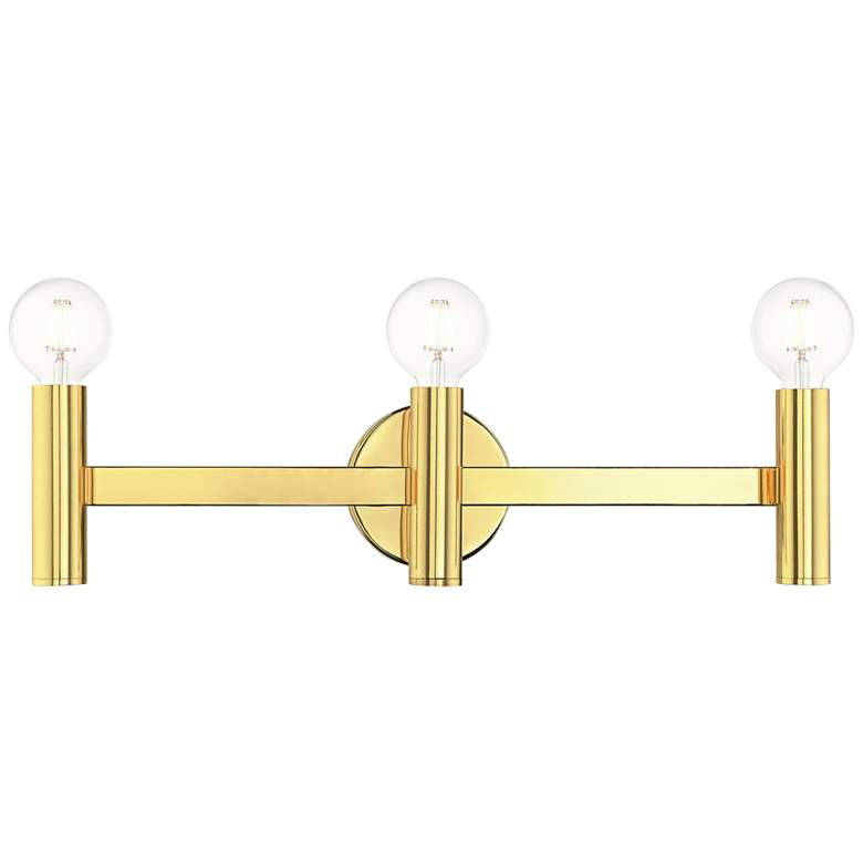 Image 7 Copenhagen 23 1/2 inch Wide Polished Brass 3-Light Bath Light more views