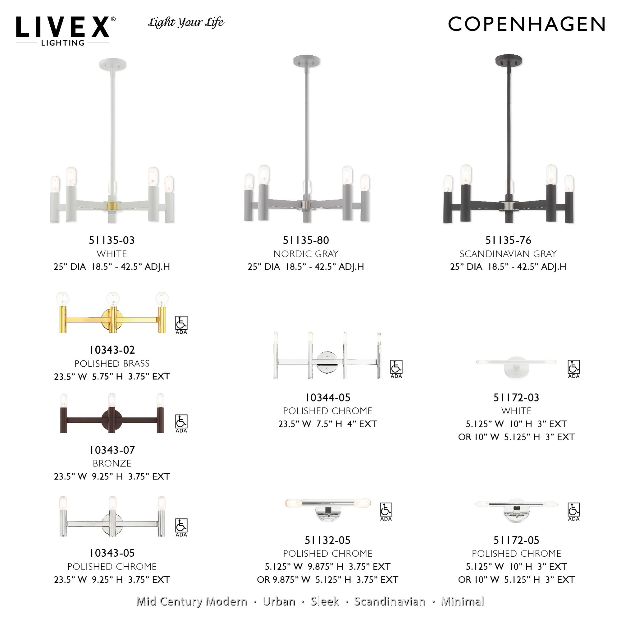 Copenhagen 23 1/2" Wide Polished Brass 3-Light Bath Light