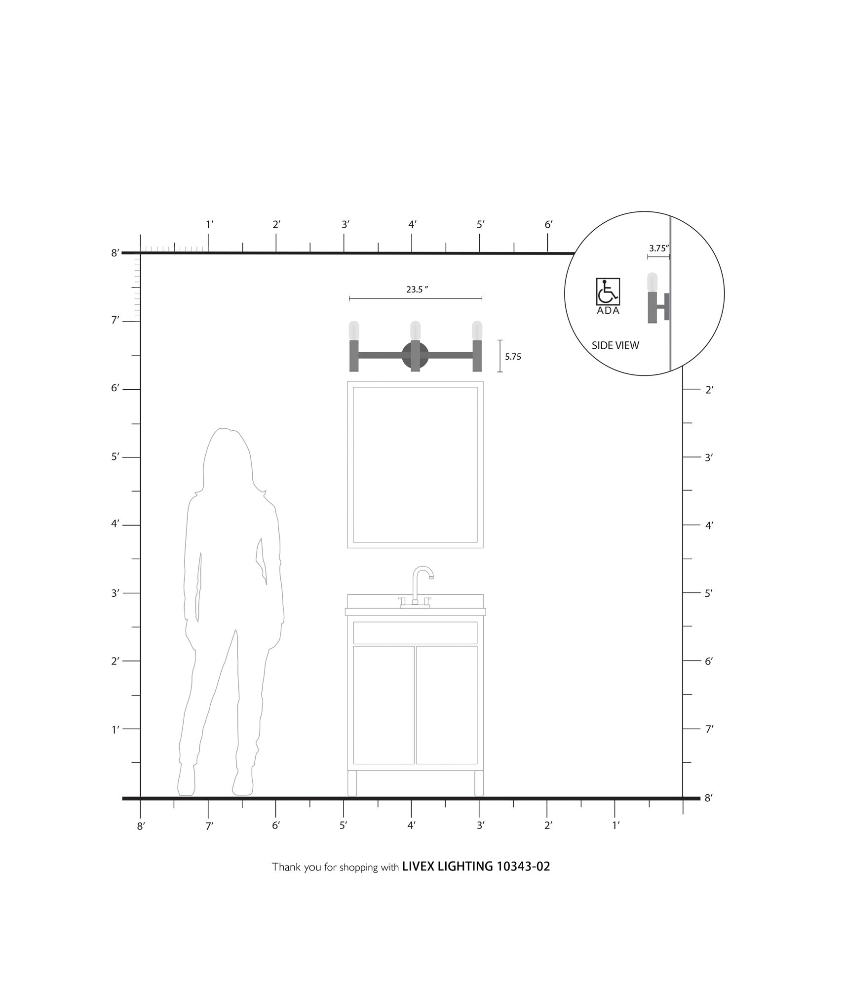 Copenhagen 23 1/2" Wide Polished Brass 3-Light Bath Light