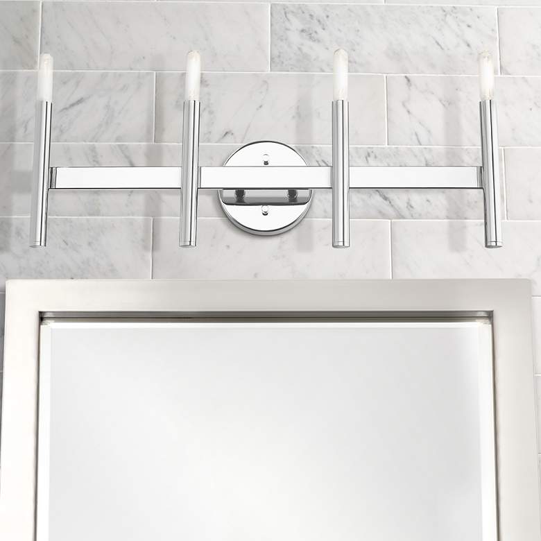 Image 1 Copenhagen 23 1/2 inch Wide Polished Chrome 4-Light Bath Light