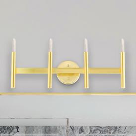 Copenhagen 23 1/2" Wide Satin Brass 4-Light Bath Light Copenhagen 23 1/2" Wide Satin Brass 4-Light Bath Light