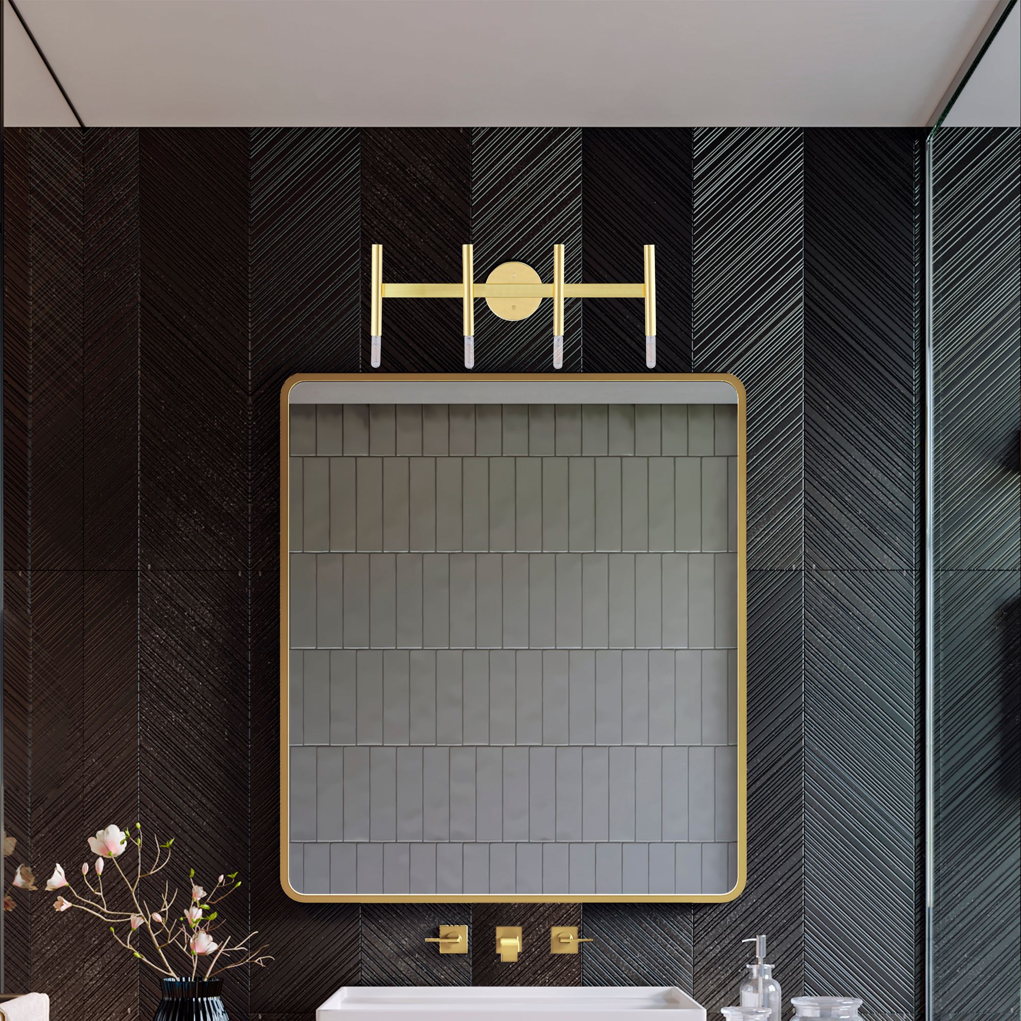 Copenhagen 23 1/2" Wide Satin Brass 4-Light Bath Light