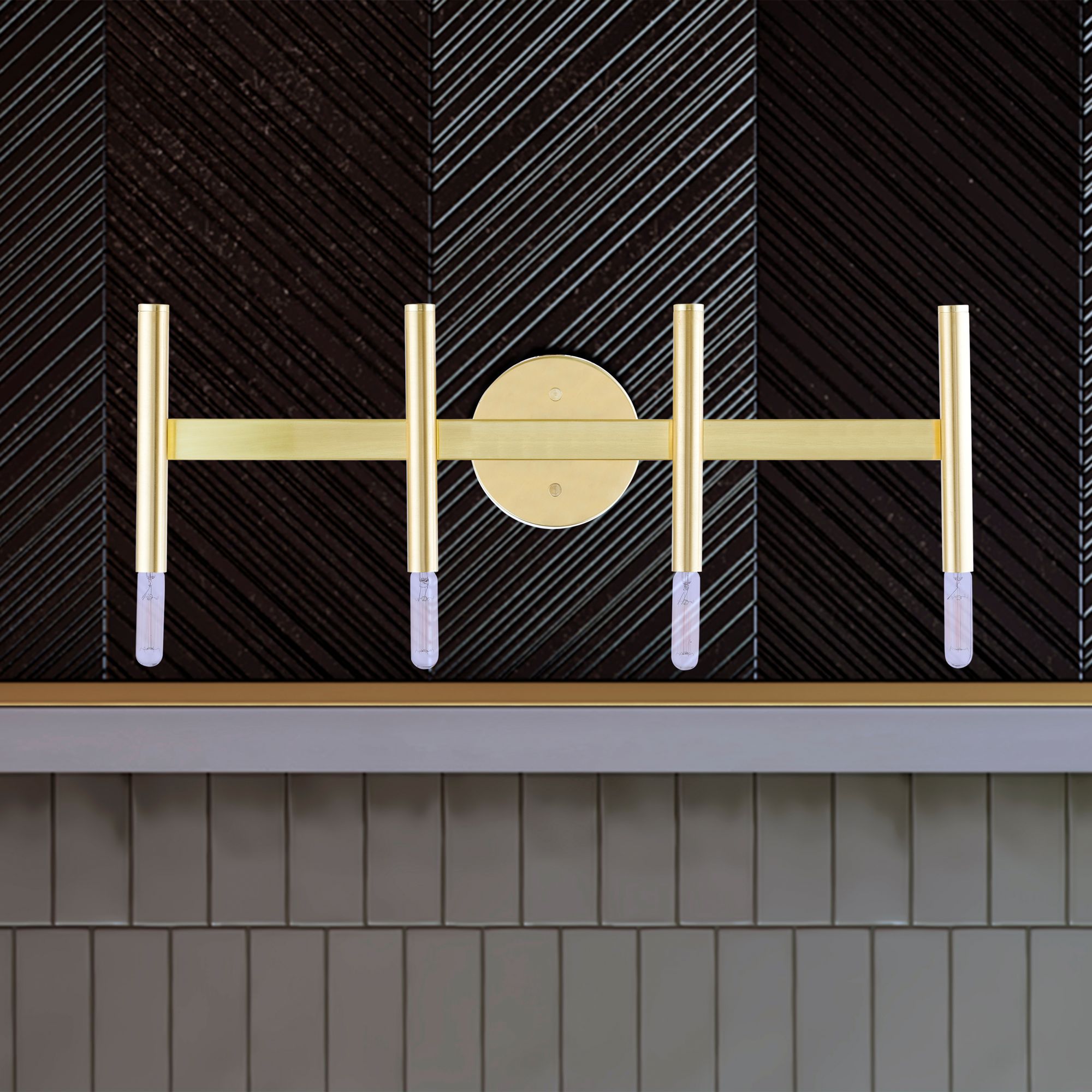 Copenhagen 23 1/2" Wide Satin Brass 4-Light Bath Light