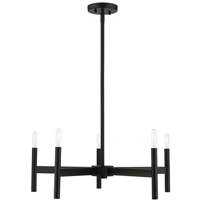 Image 3 Copenhagen 25" Wide Black 5-Light Chandelier