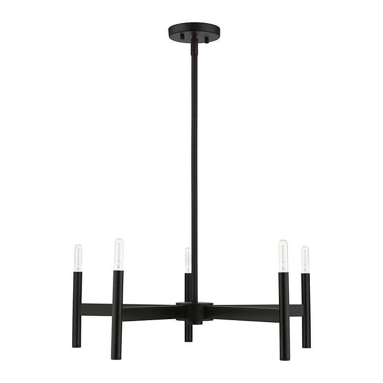 Image 4 Copenhagen 25" Wide Black 5-Light Chandelier more views