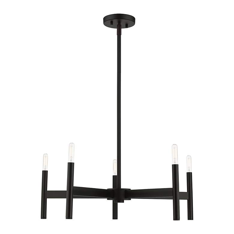 Image 5 Copenhagen 25" Wide Black 5-Light Chandelier more views