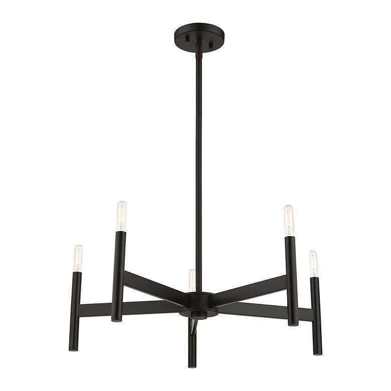 Image 7 Copenhagen 25" Wide Black 5-Light Chandelier more views