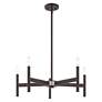 4_Copenhagen 25"W Bronze and Brushed Nickel 5-Light Chandelier more views
