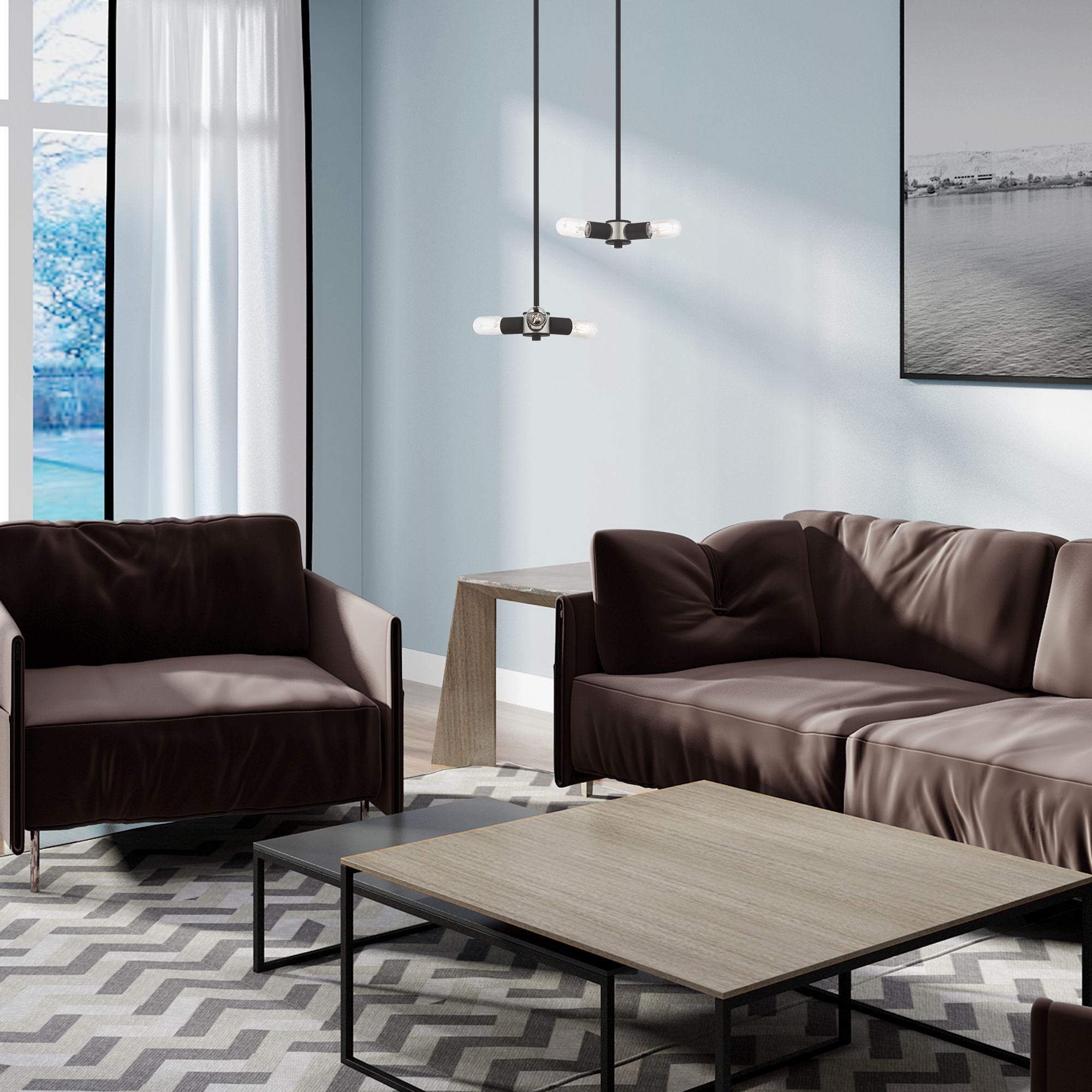 Copenhagen 3 Light Black Mini Chandelier