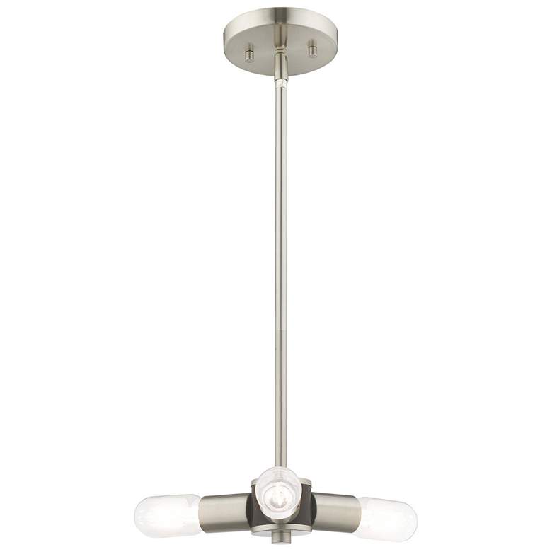 Image 1 Copenhagen 3 Light Brushed Nickel Mini Chandelier