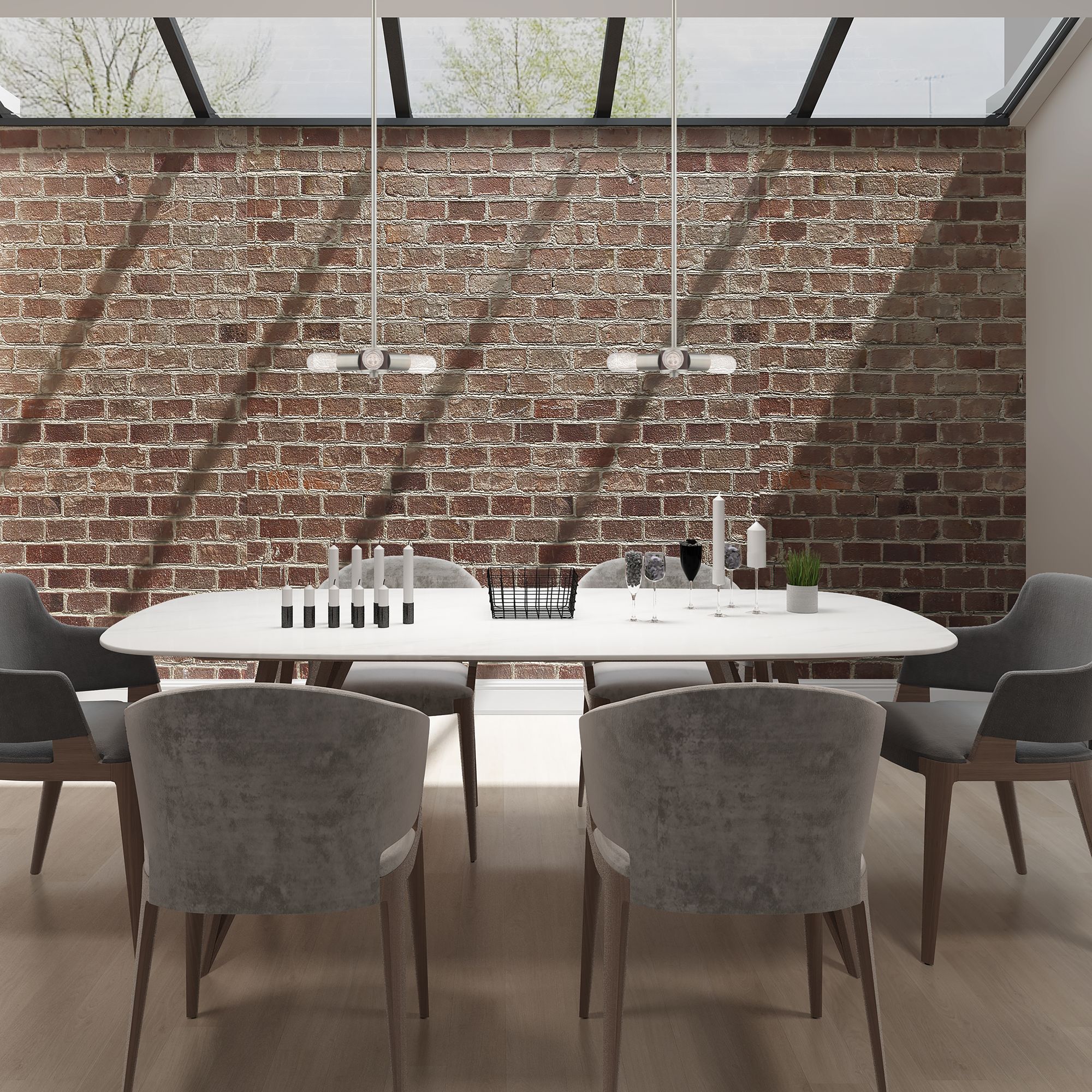 Copenhagen 3 Light Brushed Nickel Mini Chandelier