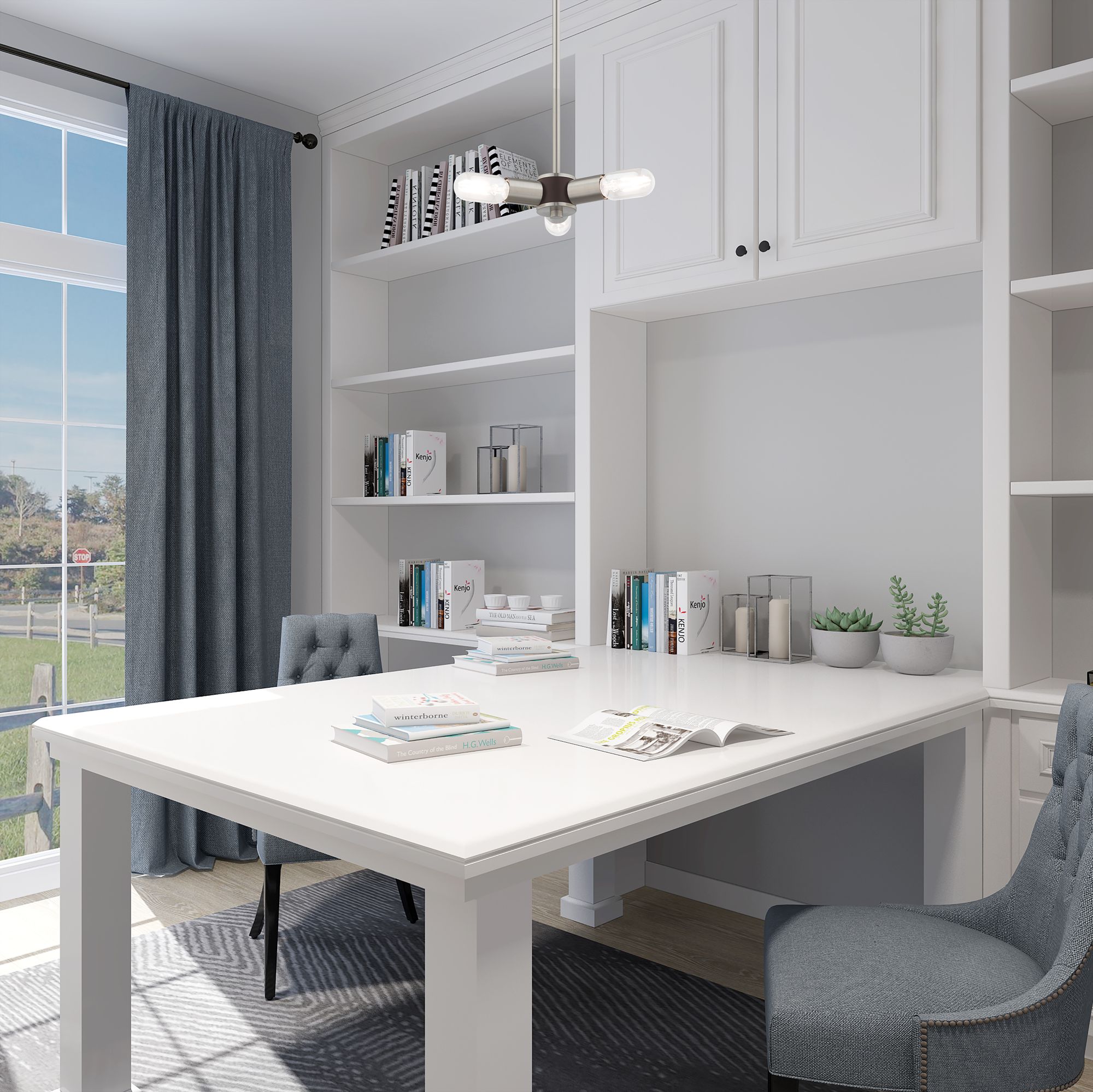 Copenhagen 3 Light Brushed Nickel Mini Chandelier