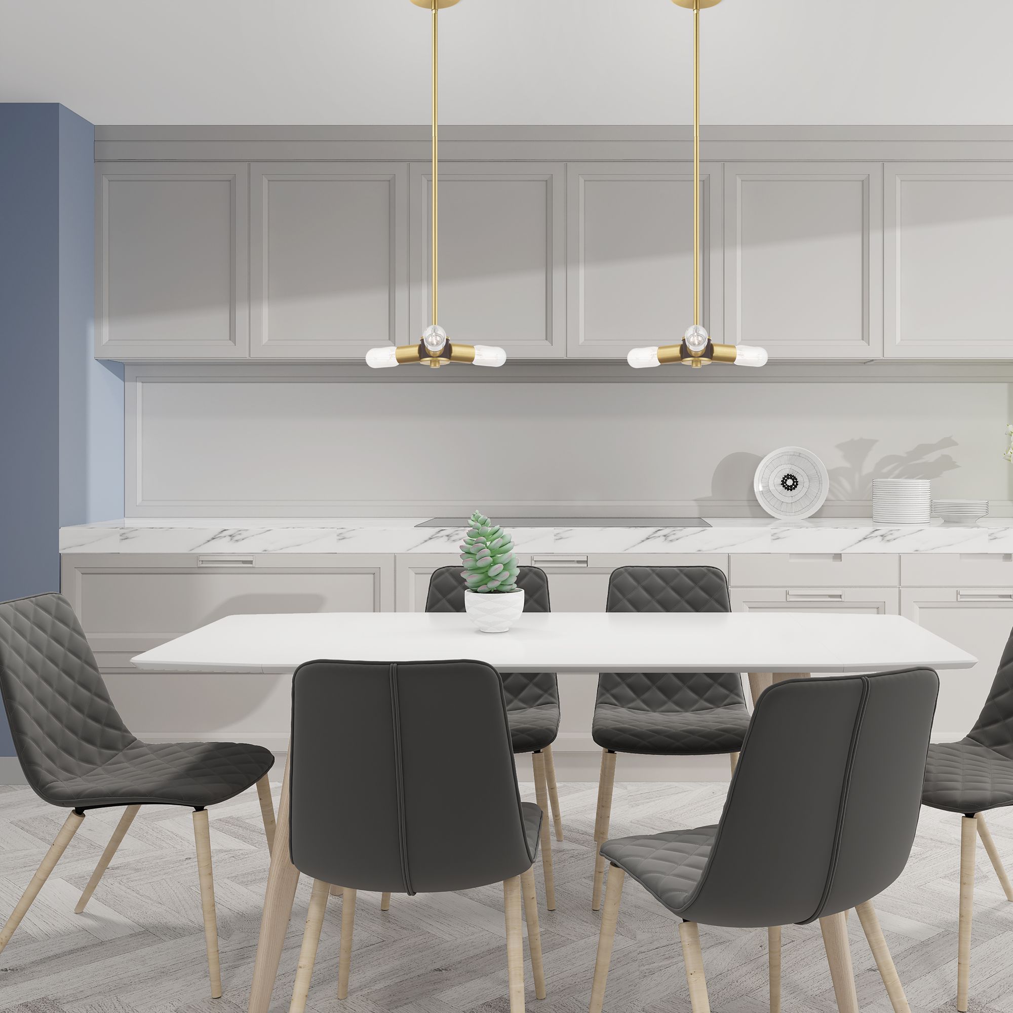 Copenhagen 3 Light Satin Brass Mini Chandelier