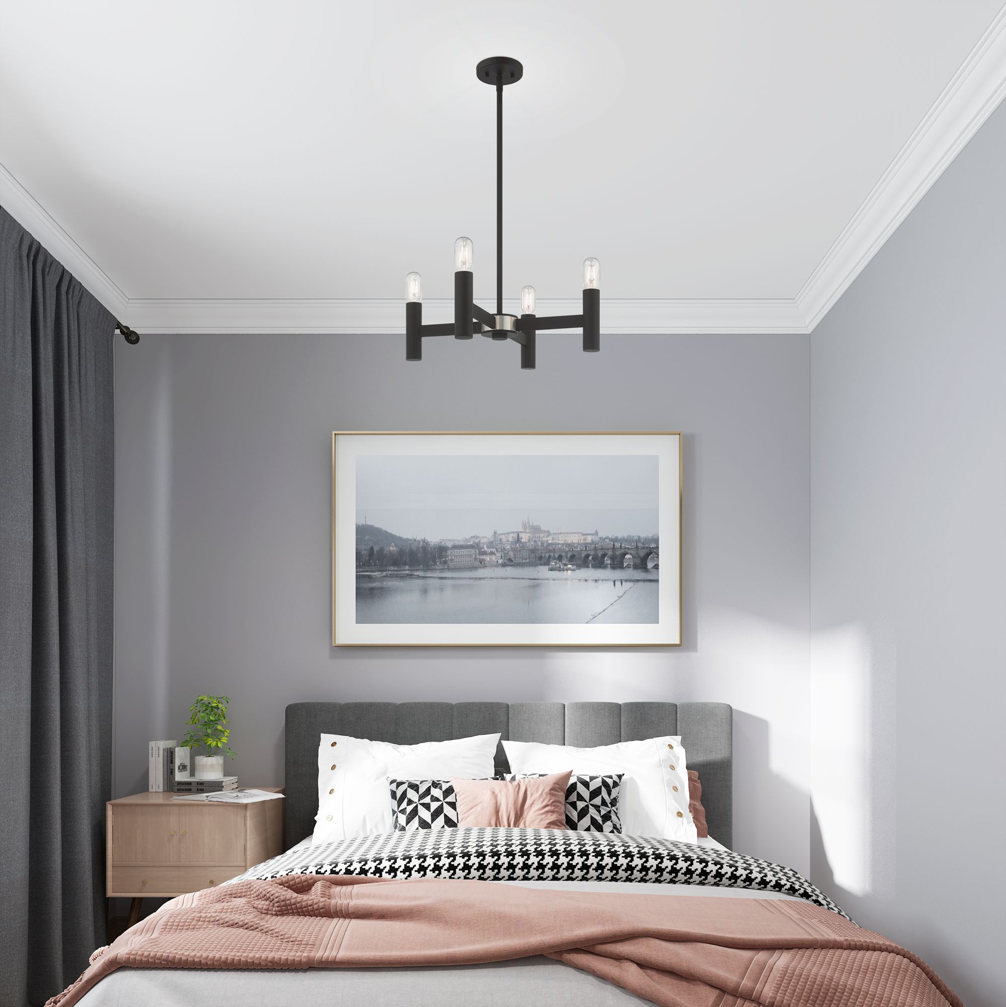 Copenhagen 4 Light Black Mini Chandelier