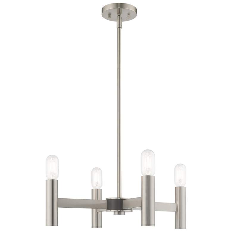 Image 1 Copenhagen 4 Light Brushed Nickel Mini Chandelier