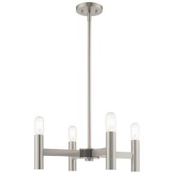 Copenhagen 4 Light Brushed Nickel Mini Chandelier