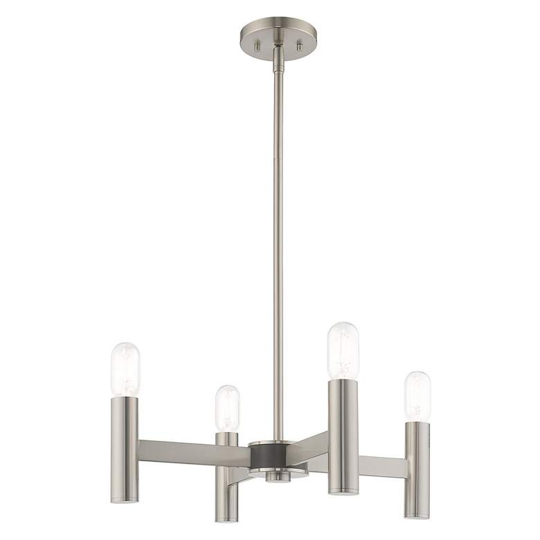 Image 5 Copenhagen 4 Light Brushed Nickel Mini Chandelier more views