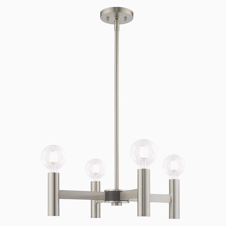 Image 6 Copenhagen 4 Light Brushed Nickel Mini Chandelier more views