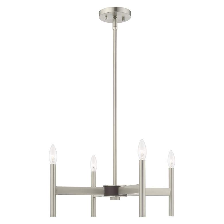 Image 7 Copenhagen 4 Light Brushed Nickel Mini Chandelier more views