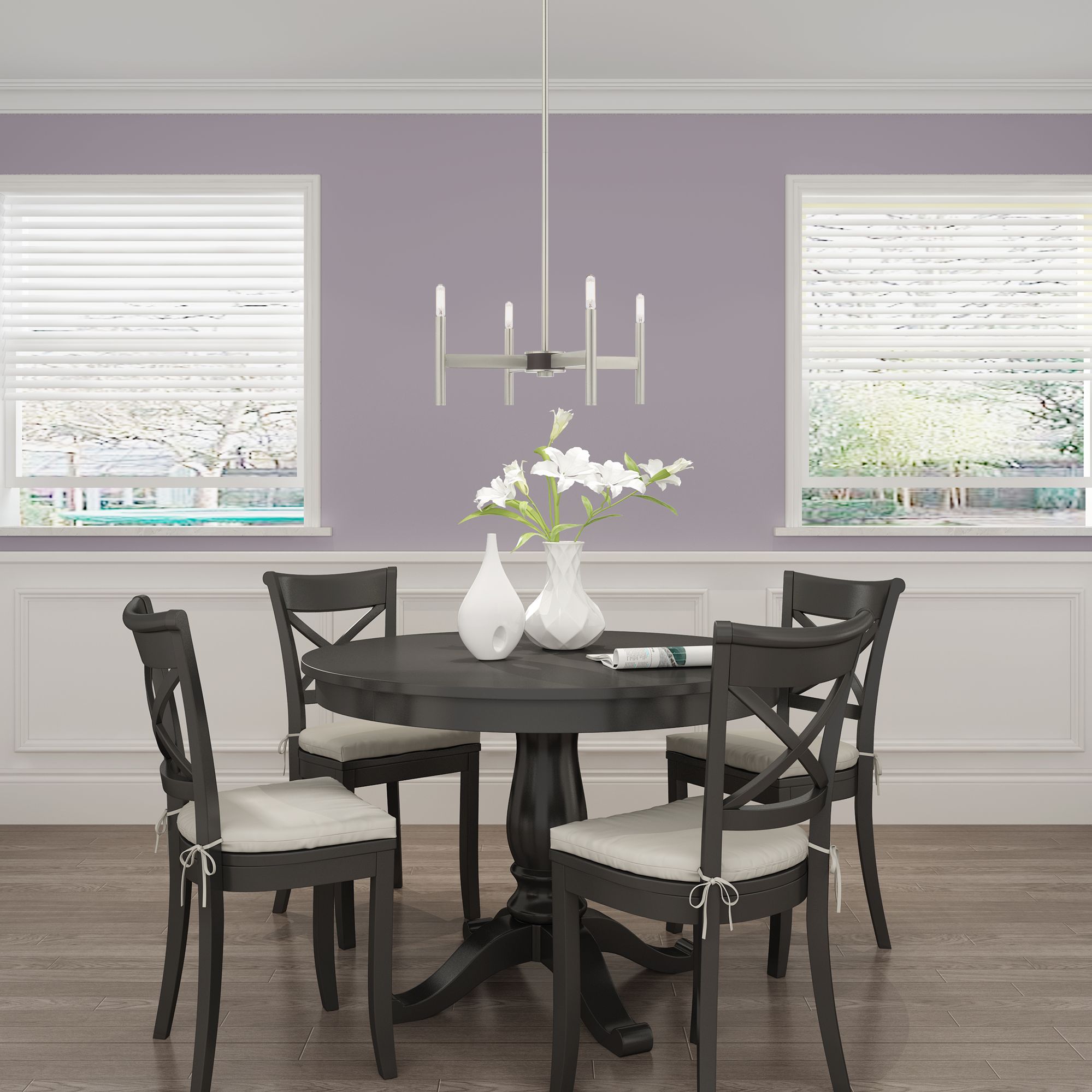 Copenhagen 4 Light Brushed Nickel Mini Chandelier