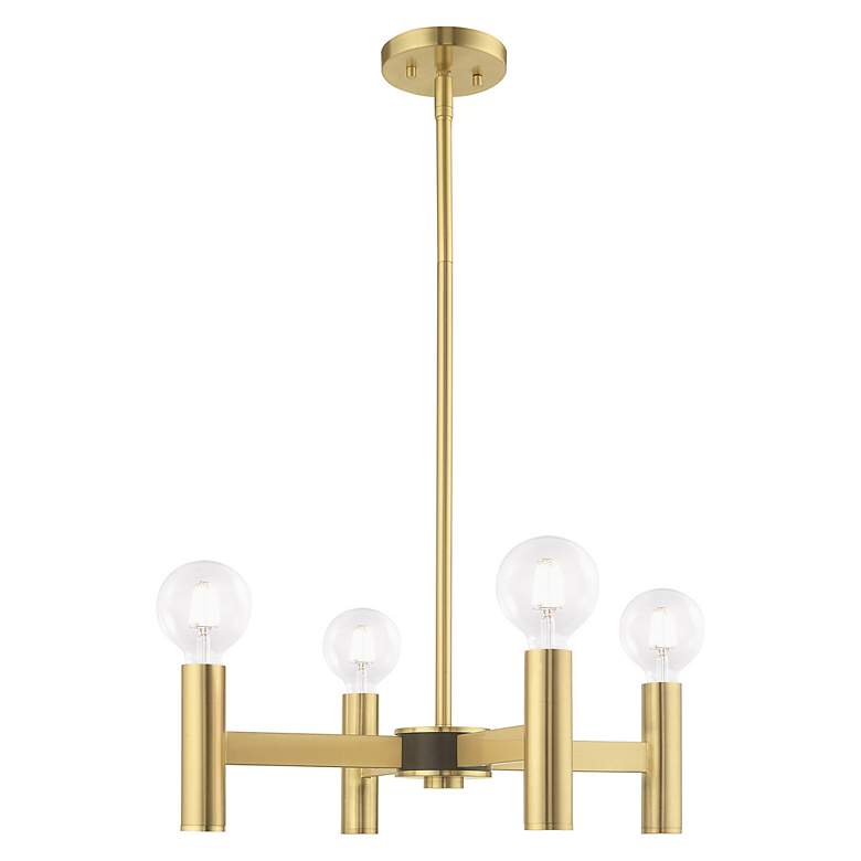 Image 6 Copenhagen 4 Light Satin Brass Mini Chandelier more views