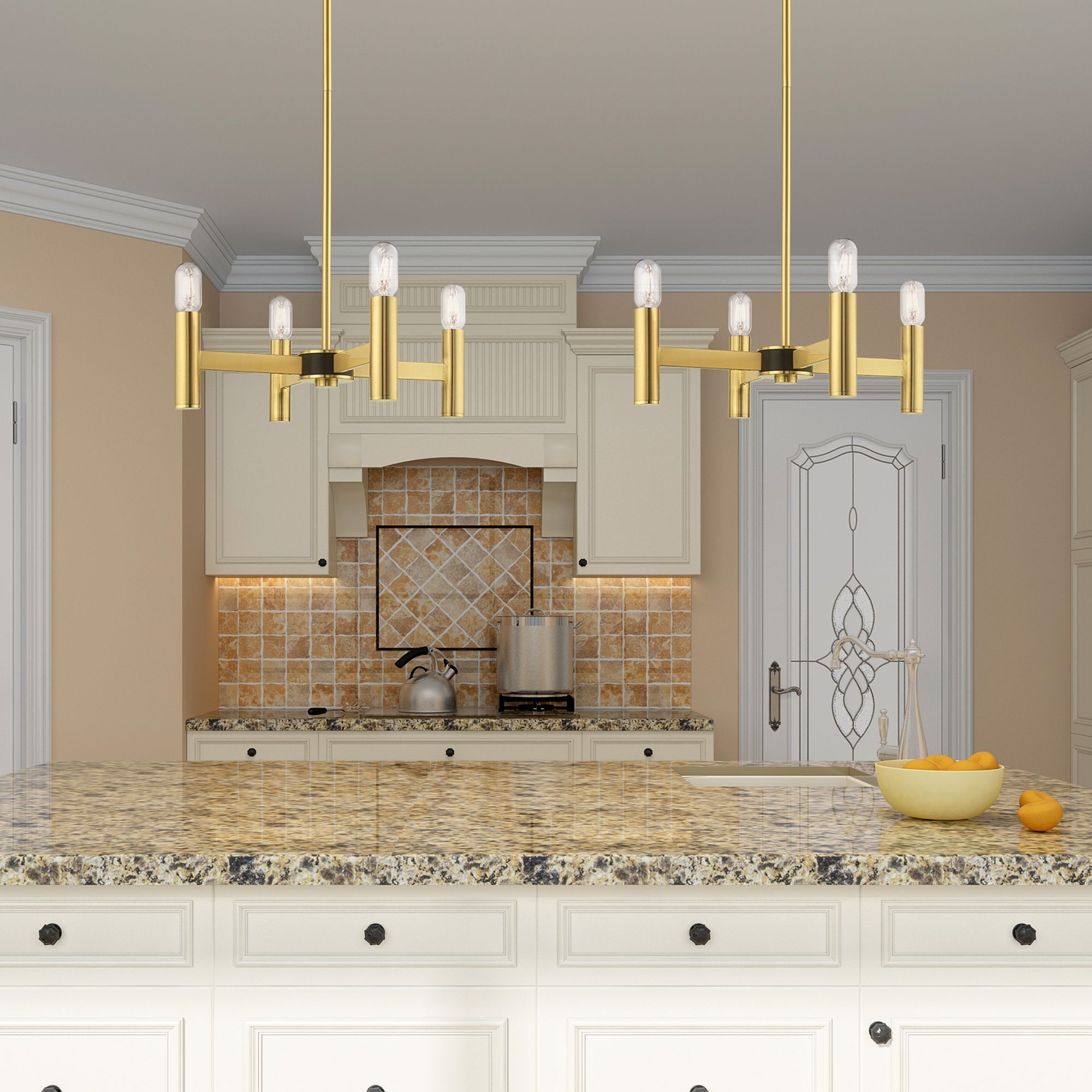 Copenhagen 4 Light Satin Brass Mini Chandelier