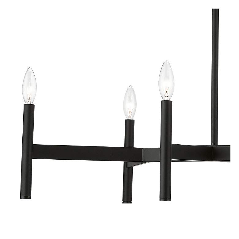 Image 4 Copenhagen 40" Wide Black 8-Light Metal Linear Chandelier more views