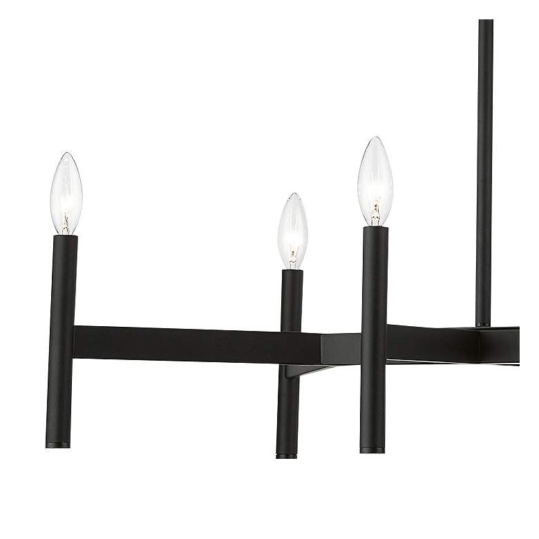 Image 4 Copenhagen 40 inch Wide Black 8-Light Metal Linear Chandelier more views