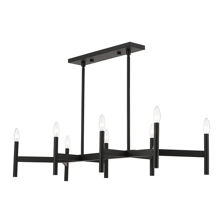 Image 7 Copenhagen 40" Wide Black 8-Light Metal Linear Chandelier more views