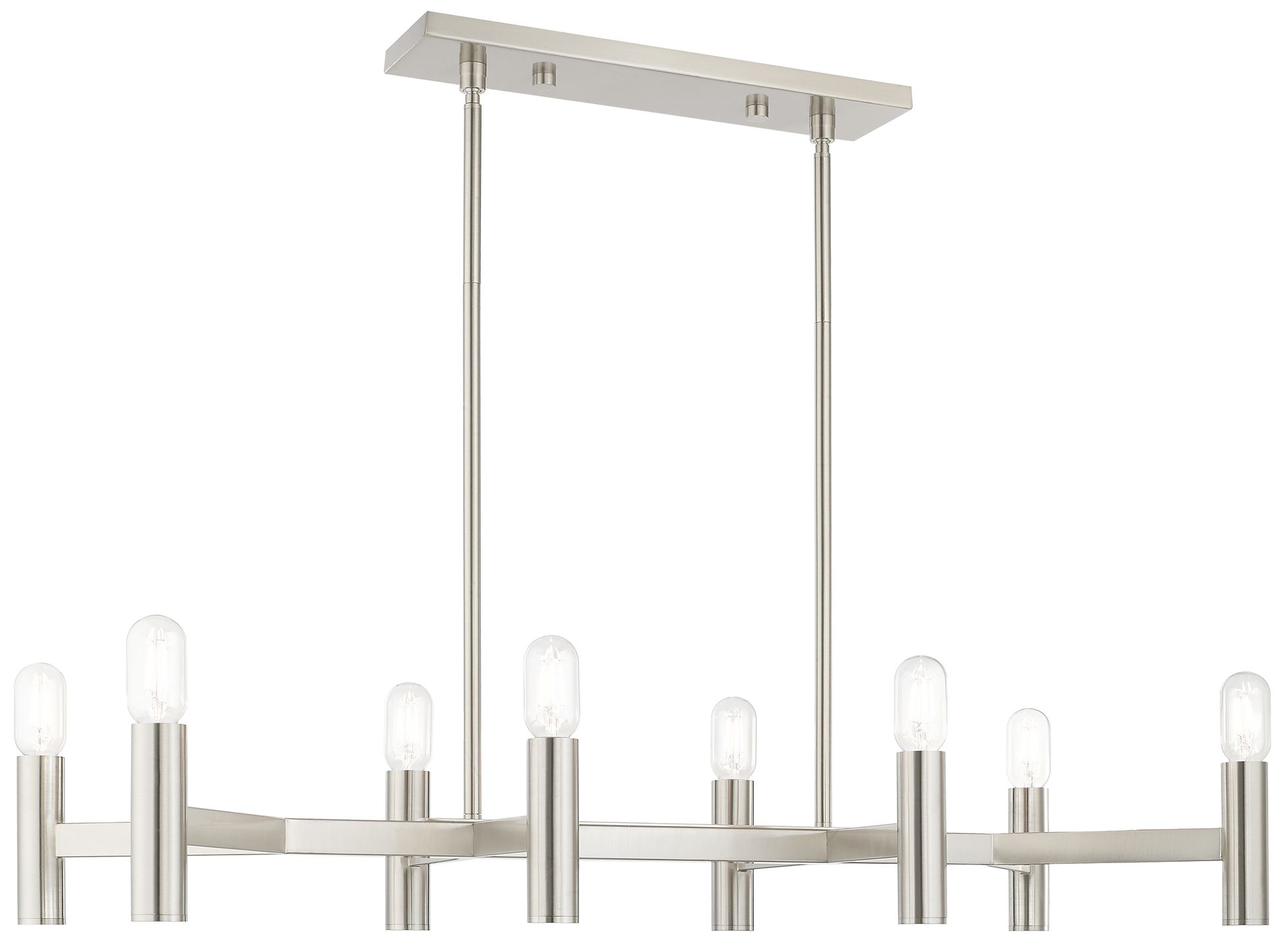 Copenhagen 40" Wide Brushed Nickel 8-Light Linear Chandelier
