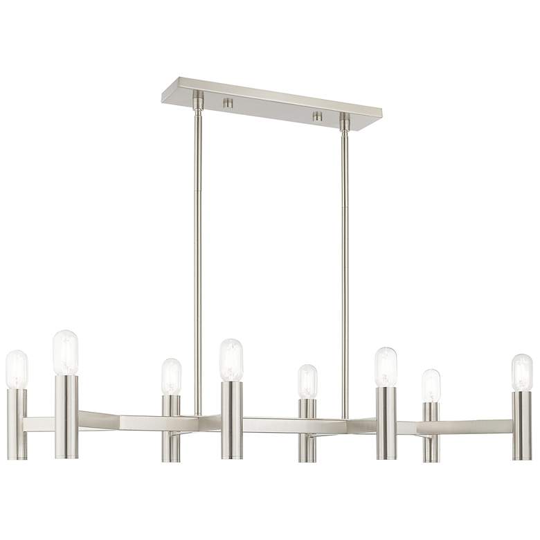 Image 2 Copenhagen 40" Wide Brushed Nickel 8-Light Linear Chandelier