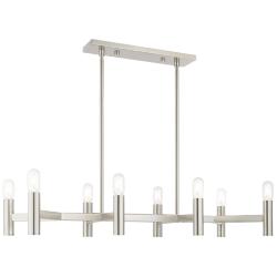 Copenhagen 40" Wide Brushed Nickel 8-Light Linear Chandelier