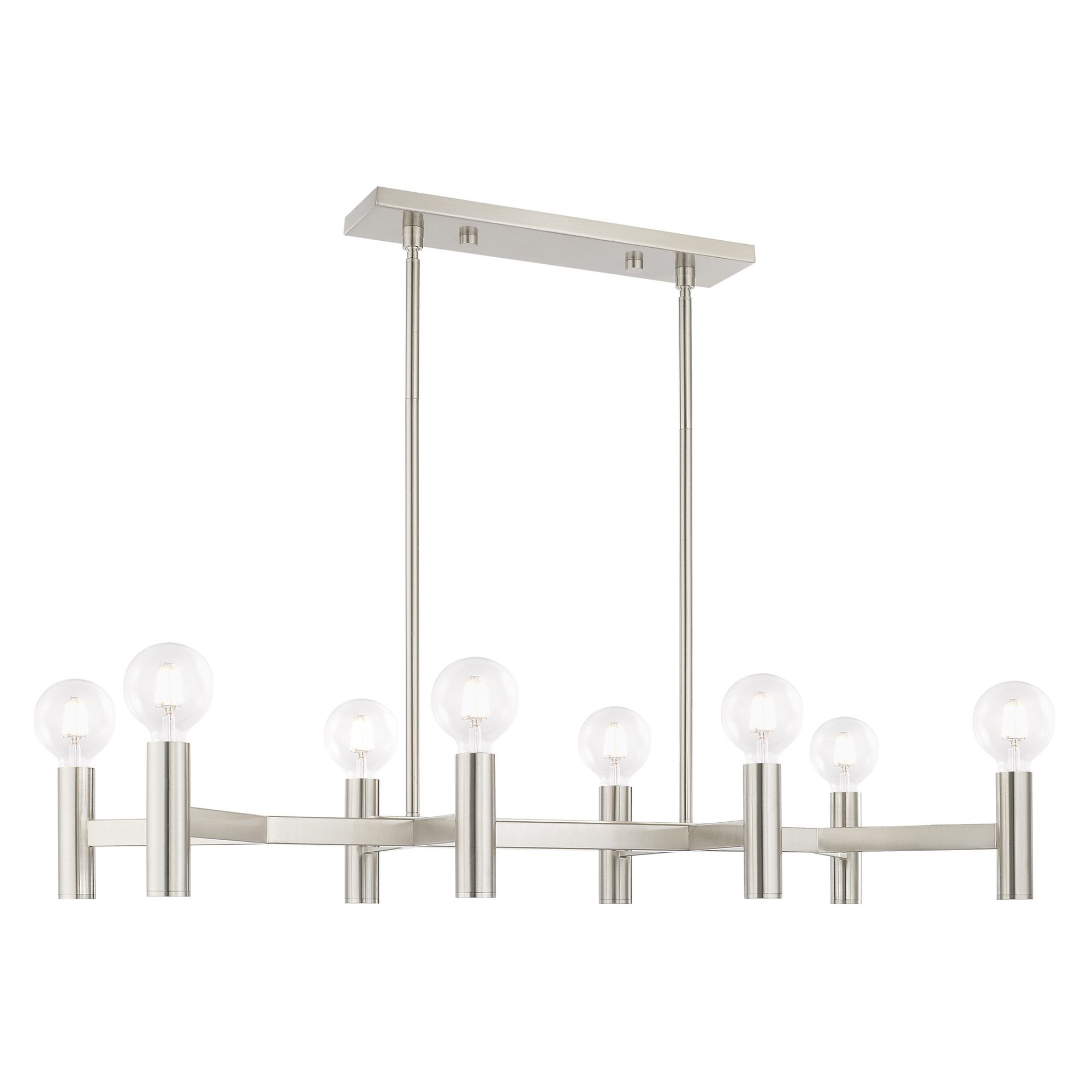 Image 4 Copenhagen 40" Wide Brushed Nickel 8-Light Linear Chandelier more views