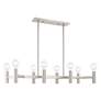 4_Copenhagen 40" Wide Brushed Nickel 8-Light Linear Chandelier more views
