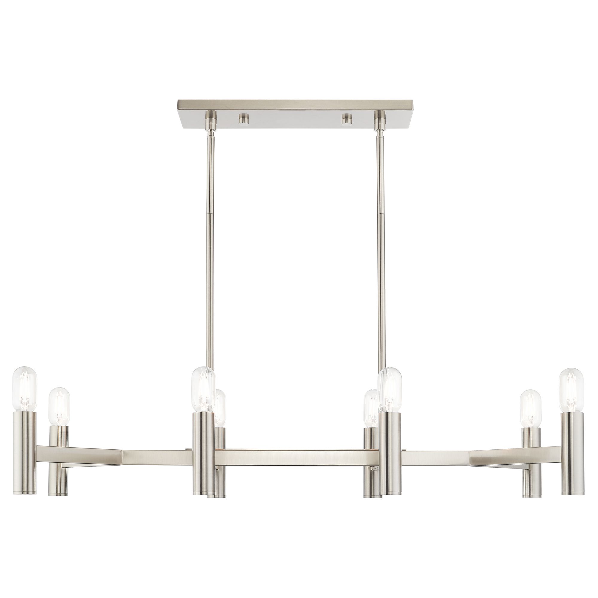 Image 5 Copenhagen 40" Wide Brushed Nickel 8-Light Linear Chandelier more views