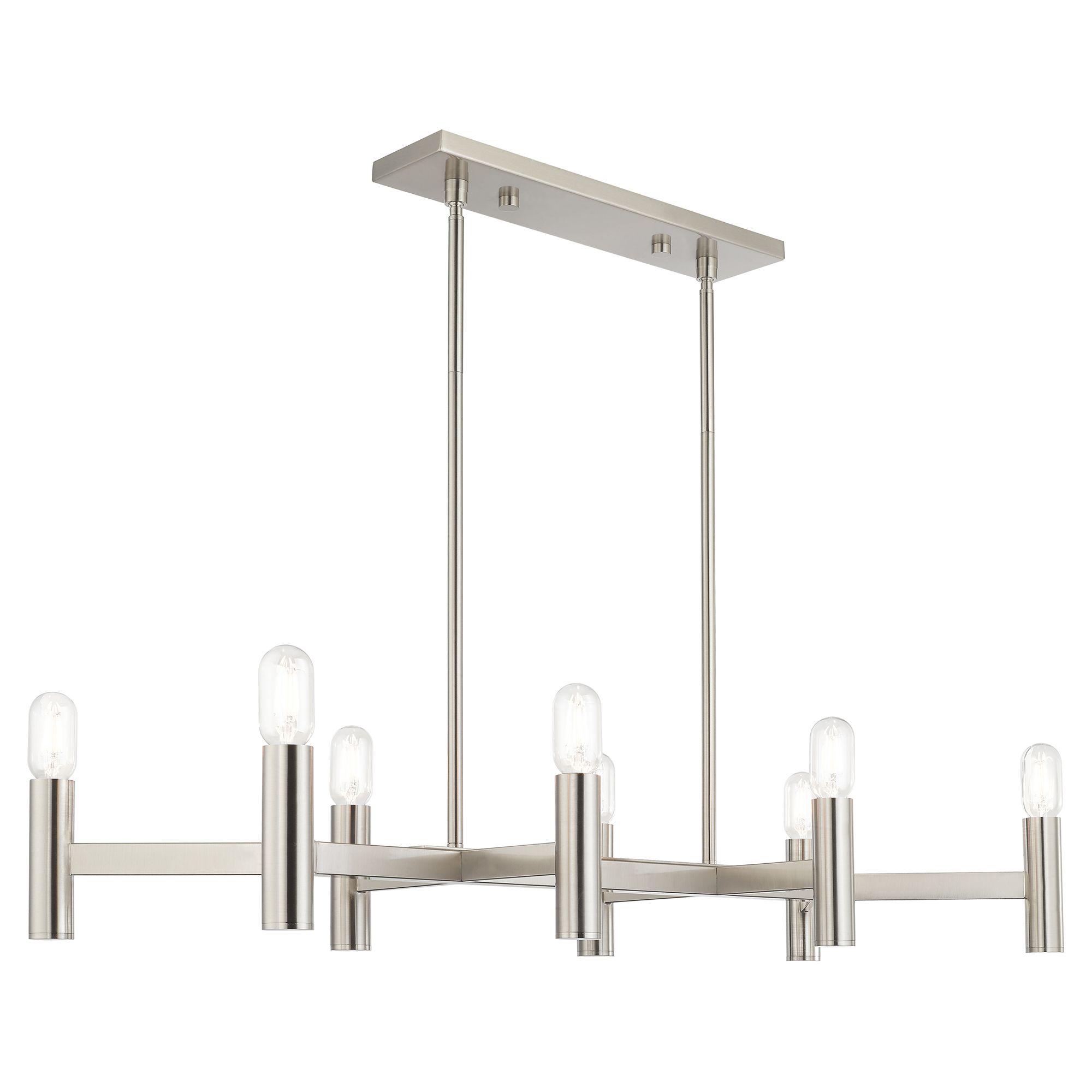 Image 6 Copenhagen 40" Wide Brushed Nickel 8-Light Linear Chandelier more views