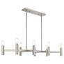 6_Copenhagen 40" Wide Brushed Nickel 8-Light Linear Chandelier more views